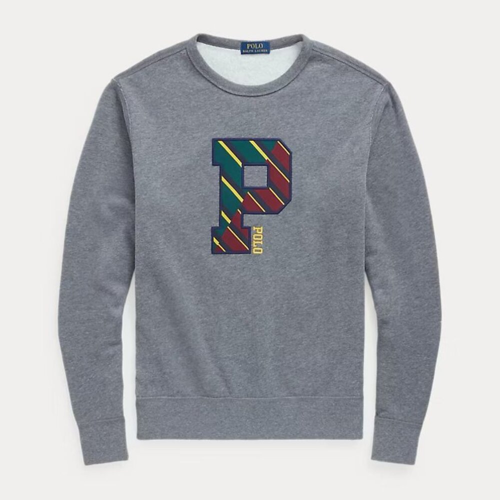 Polo Fleece Letterman Sweatshirt- Size M - Picture 3 of 10